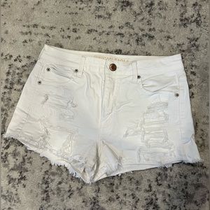 American eagle white distressed shorts